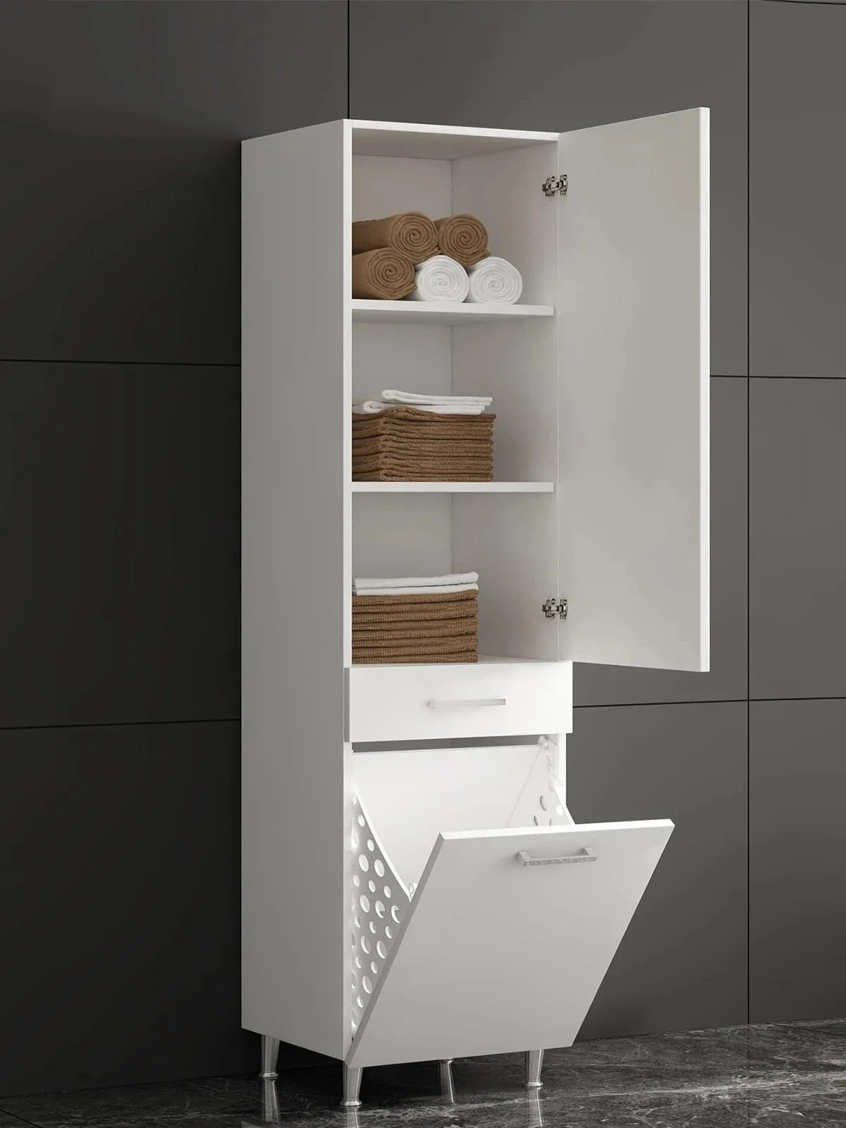 Loolpi Home banyo dolabı 1 kapaklı 1 Çekmeceli Banyo Dolabı