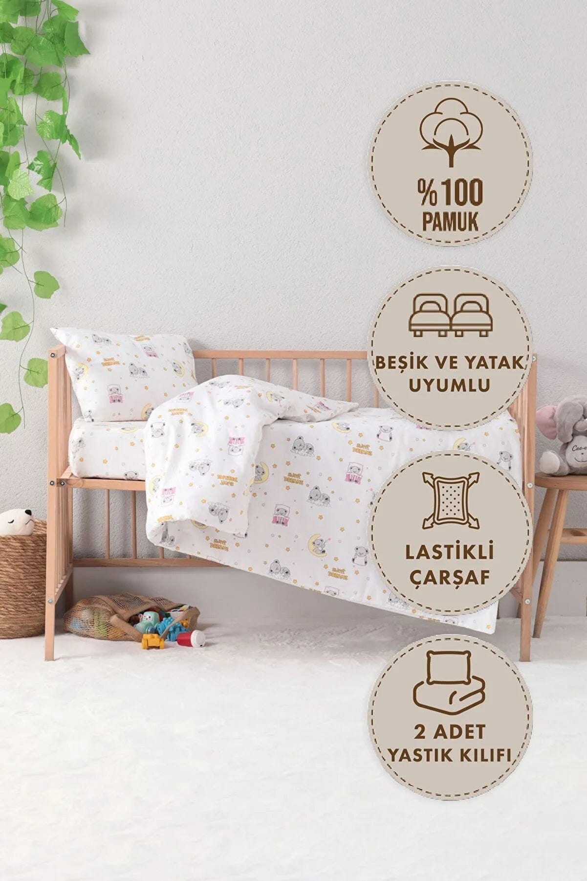 Loolpi Home %100 Pamuk Dream Sweet Bebek Nevresim Takımı - Pembe