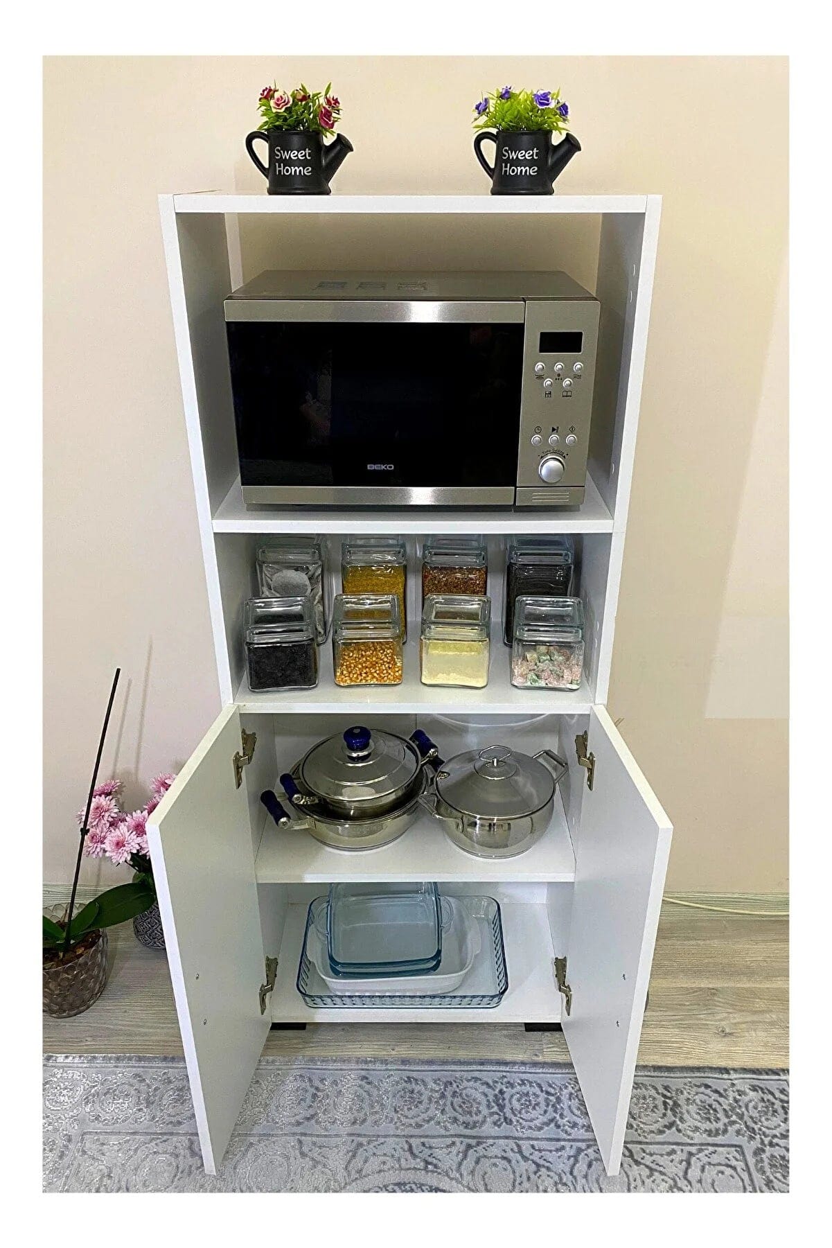 Loolpi Home Mutfak dolabı 2 Kapaklı Beyaz Mutfak Dolabı