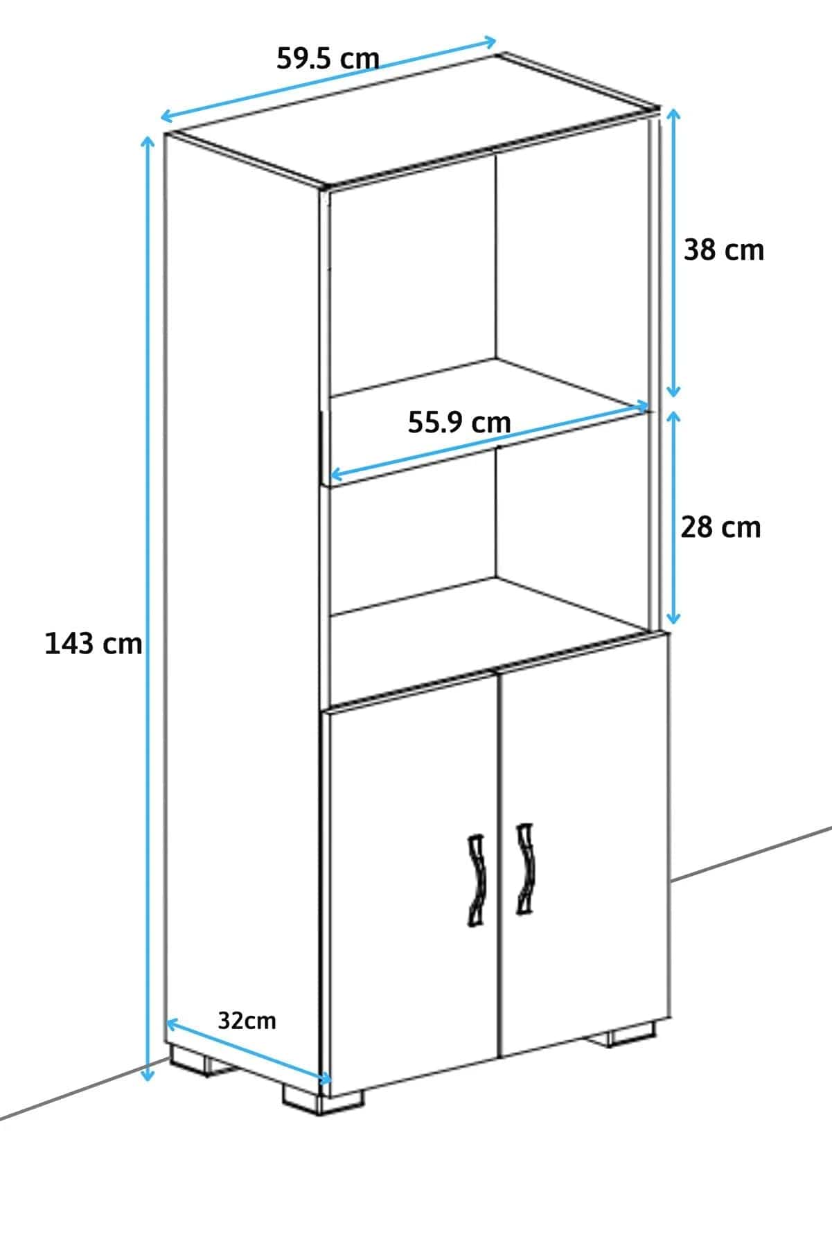 Loolpi Home Mutfak dolabı 2 Kapaklı Beyaz Mutfak Dolabı