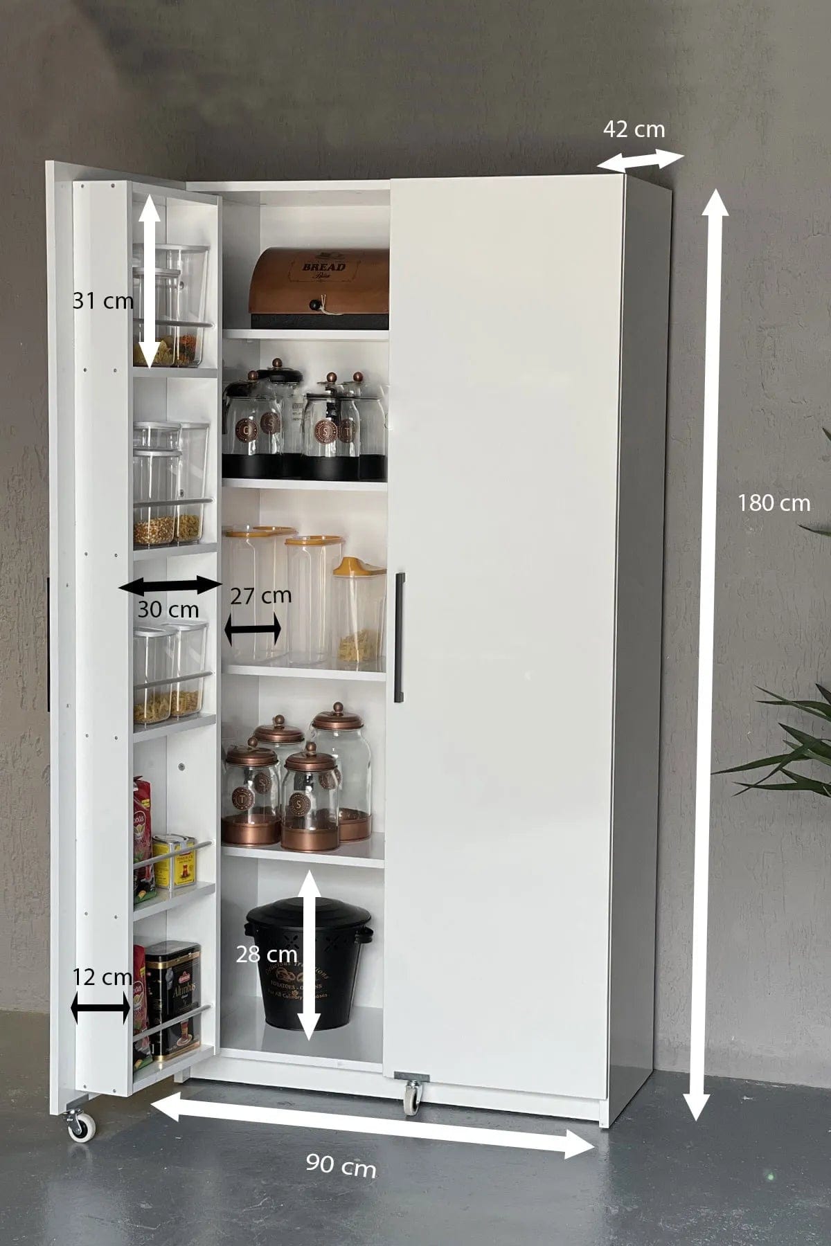Loolpi Home Mutfak dolabı 2 Kapaklı Çok Amaçlı Mutfak Dolabı