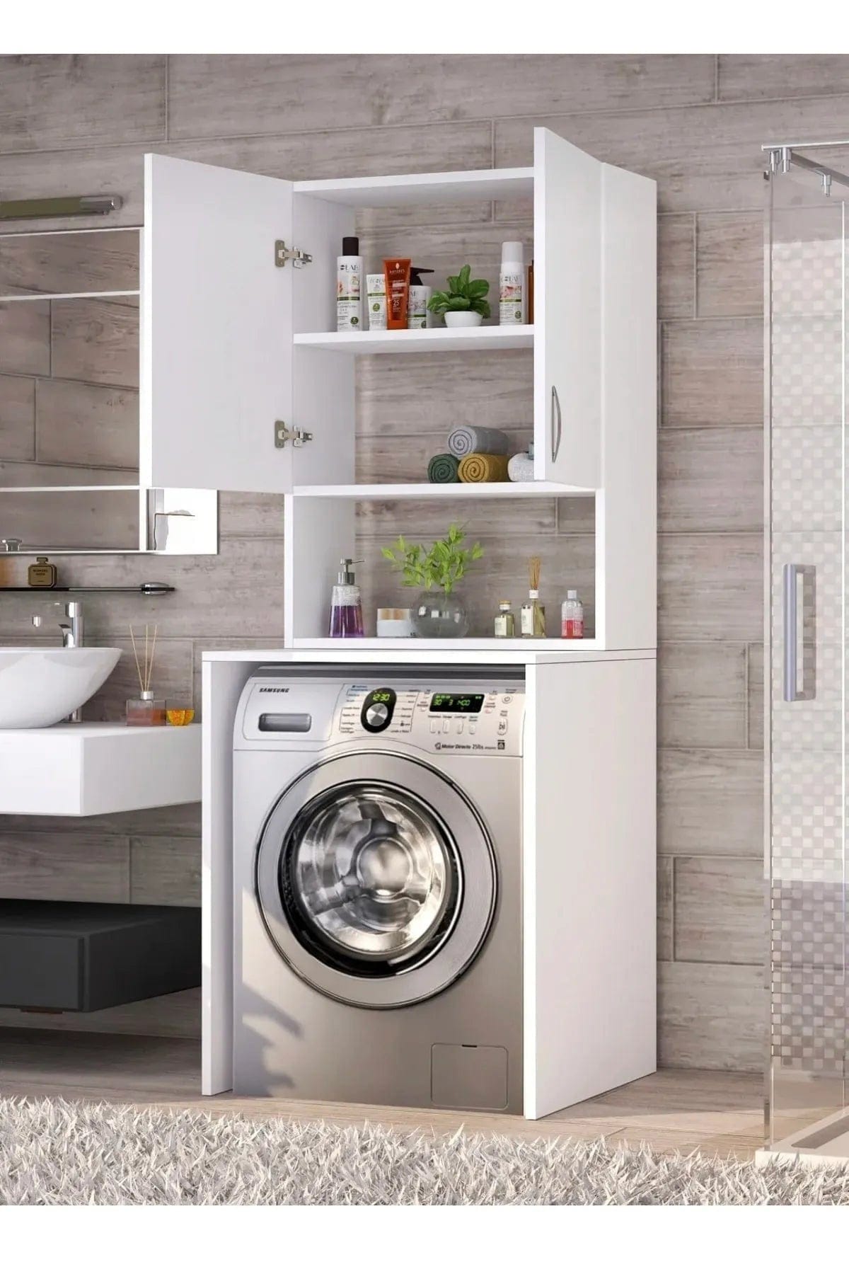 Loolpi Home banyo dolabı 2 Kapaklı Tek gözlü Banyo dolabı