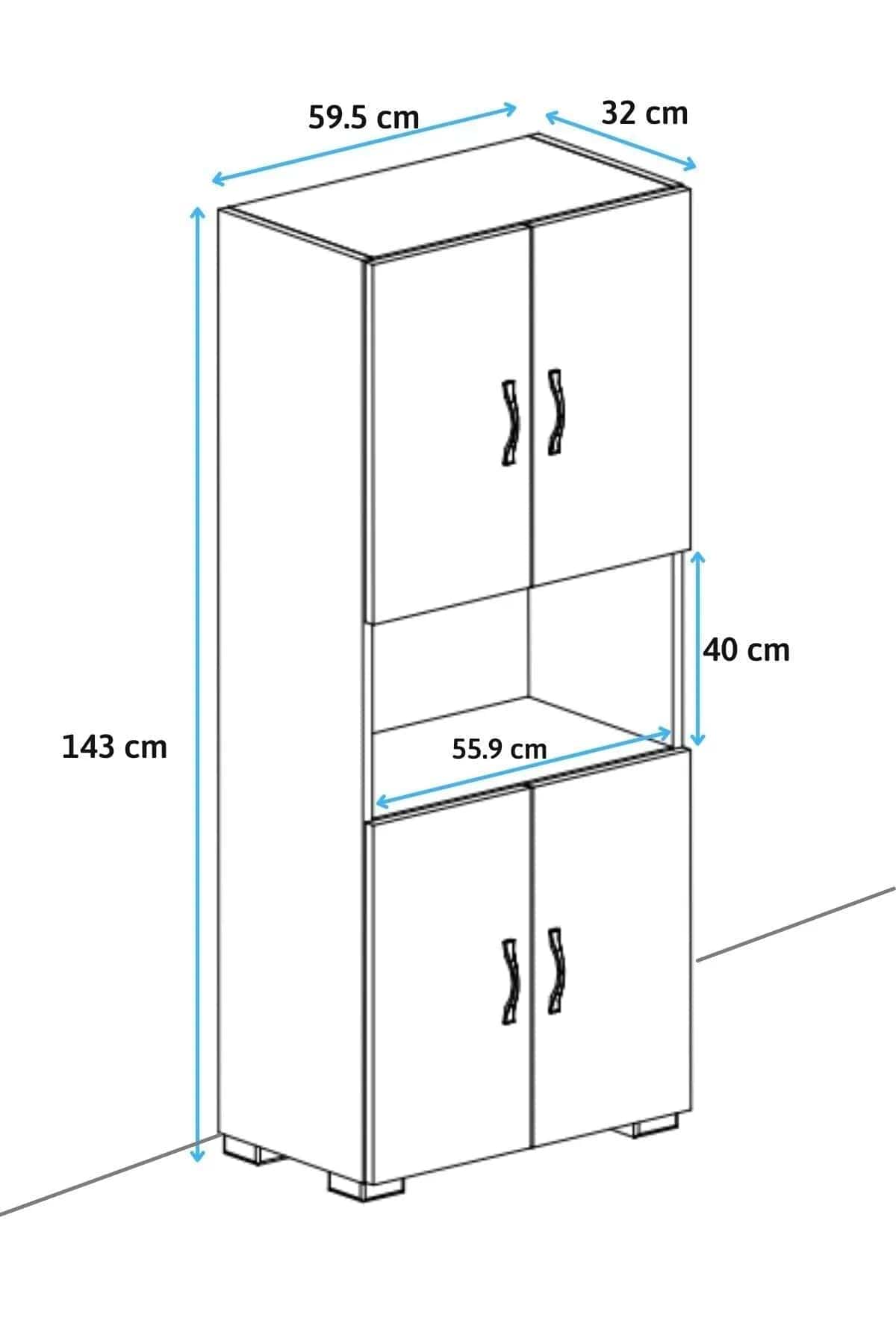 Loolpi Home 4 Kapaklı Mutfak Dolabı