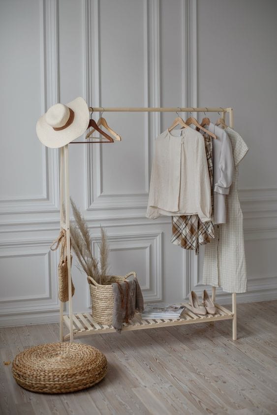 Loolpi Home Dolap Ahşap Askılık Tek Raflı