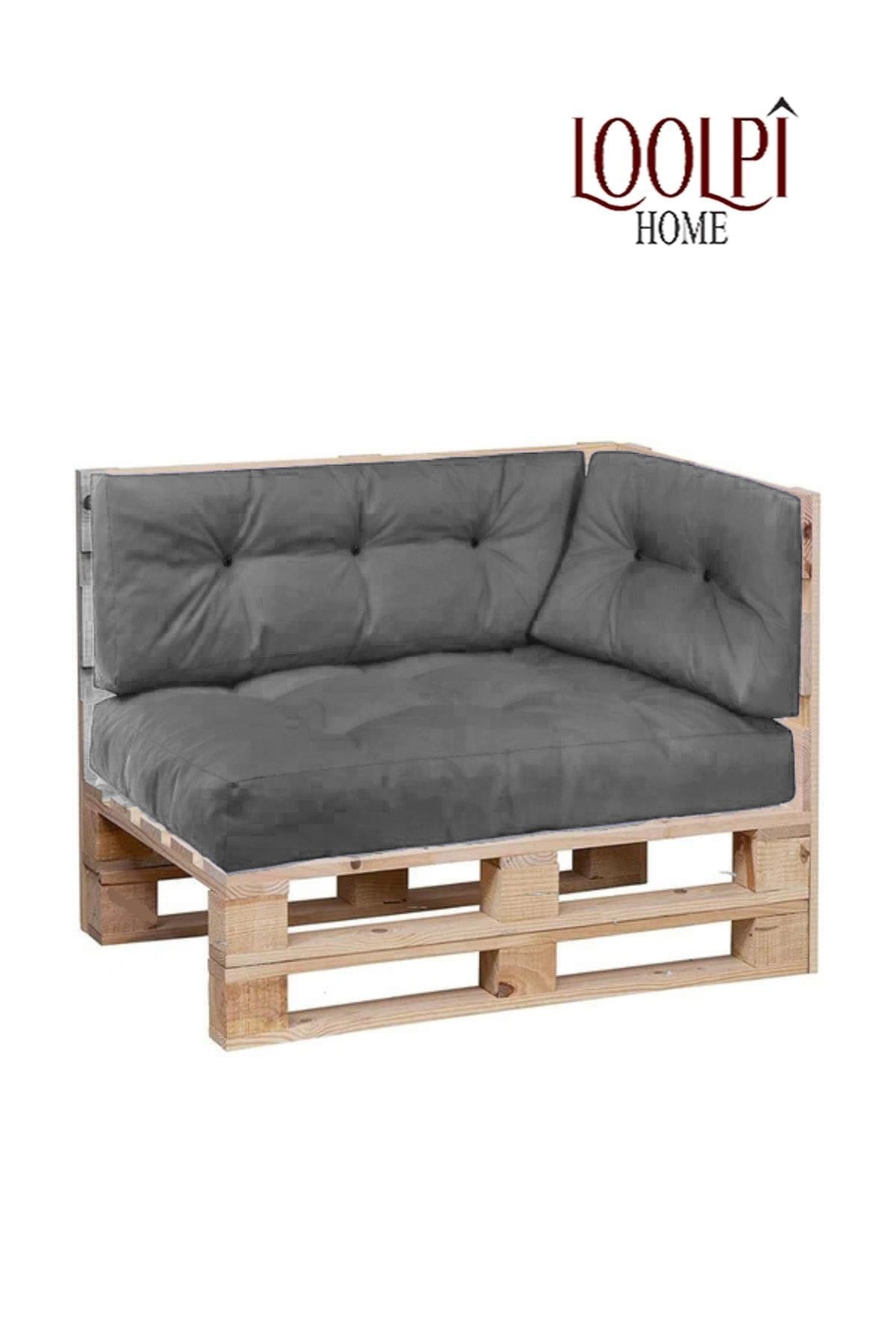 Loolpi Home Oturma Grubu Ahşap Palet Köşe Koltuk