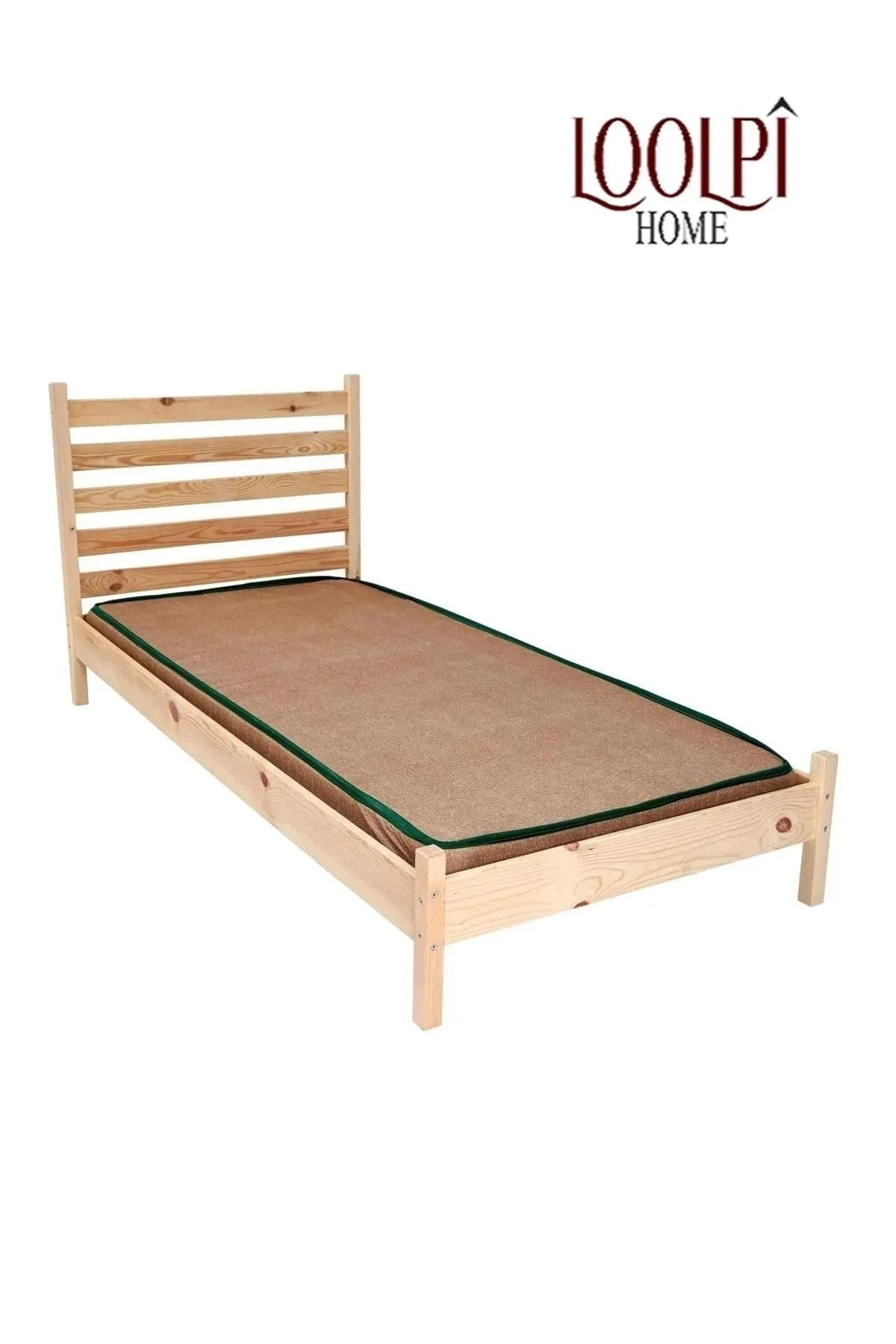 Loolpi Home Palet Karyola Başlıklı Karyola Doğal Ahşap