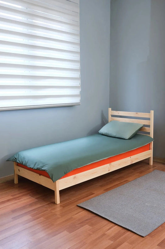 Loolpi Home Palet Karyola Başlıklı Karyola Doğal Ahşap