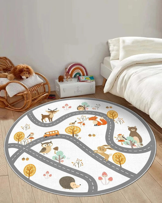 Loolpi Home Halı Dijital Baskı Yuvarlak Çocuk Oyun Halısı LHÇH-08