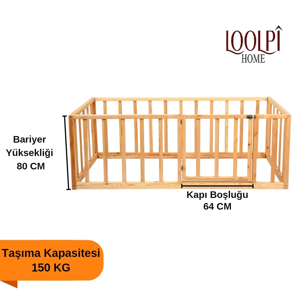 Loolpi Home Bebek Karyolası ve Küçük Çocuk Yatağı Aksesuarları Doğal Ahşap Montessori Yatak
