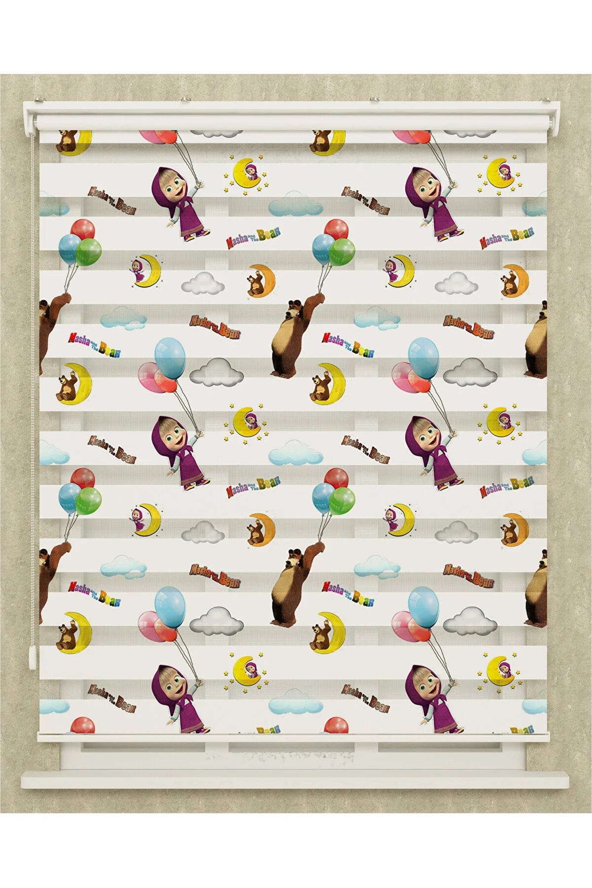 Loolpi Home Bebek Karyolası ve Küçük Çocuk Yatağı Aksesuarları Kız Çocuk Odası Baskılı Stor Zebra - LHP05