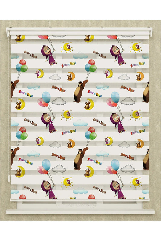 Loolpi Home Bebek Karyolası ve Küçük Çocuk Yatağı Aksesuarları Kız Çocuk Odası Baskılı Stor Zebra - LHP05