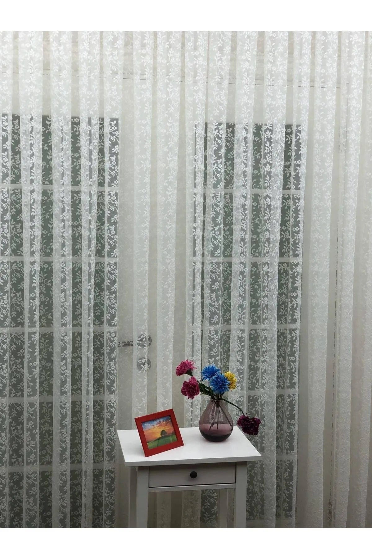 Loolpi Home Örme Dokulu Dantel Tül Perde