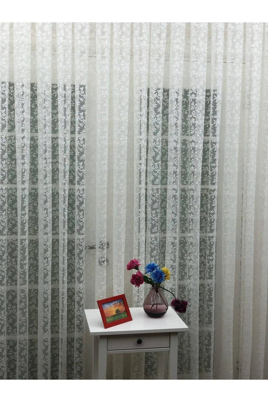 Loolpi Home Örme Dokulu Dantel Tül Perde