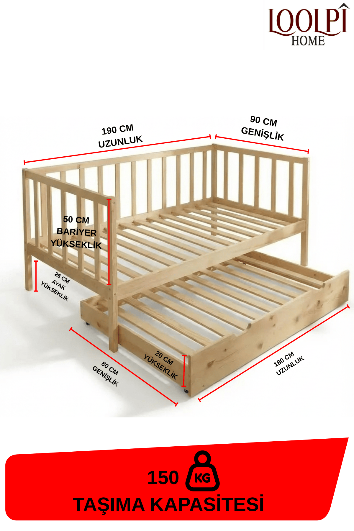 Loolpi Home Oturma Grubu 90 X 190 Sedir Koltuk Yavru Yataklı