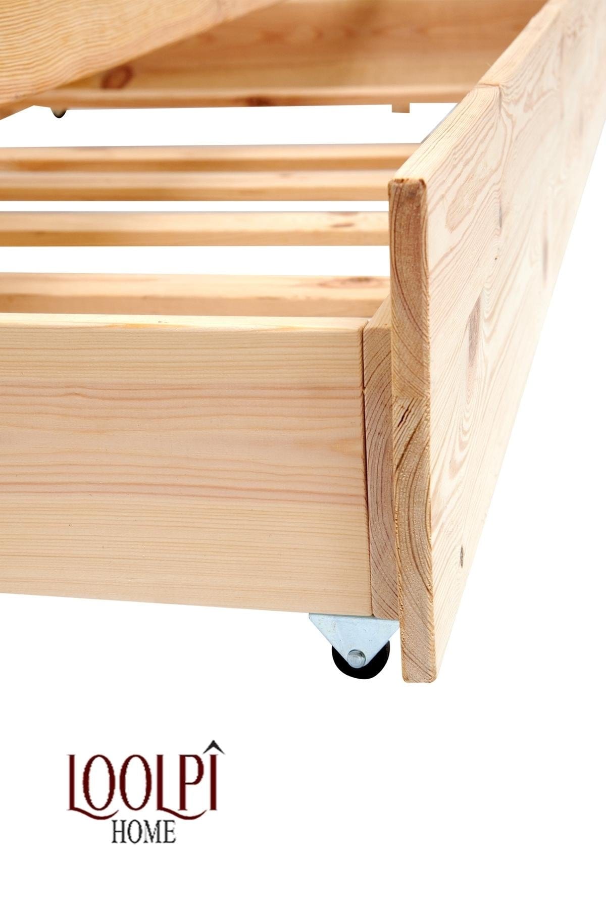 Loolpi Home Montessori Karyola Yavru Yataklı Montessori Bebek ve Çocuk Karyolası Doğal Ahşap