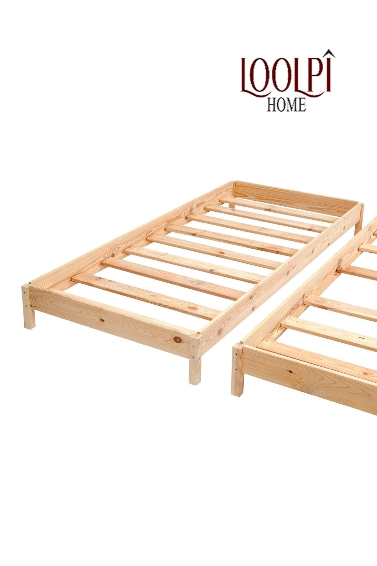 Loolpi Home Bebek Karyolaları ve Küçük Çocuk Yatakları Yavru Yataklı Montessori Karyola Doğal Ahşap