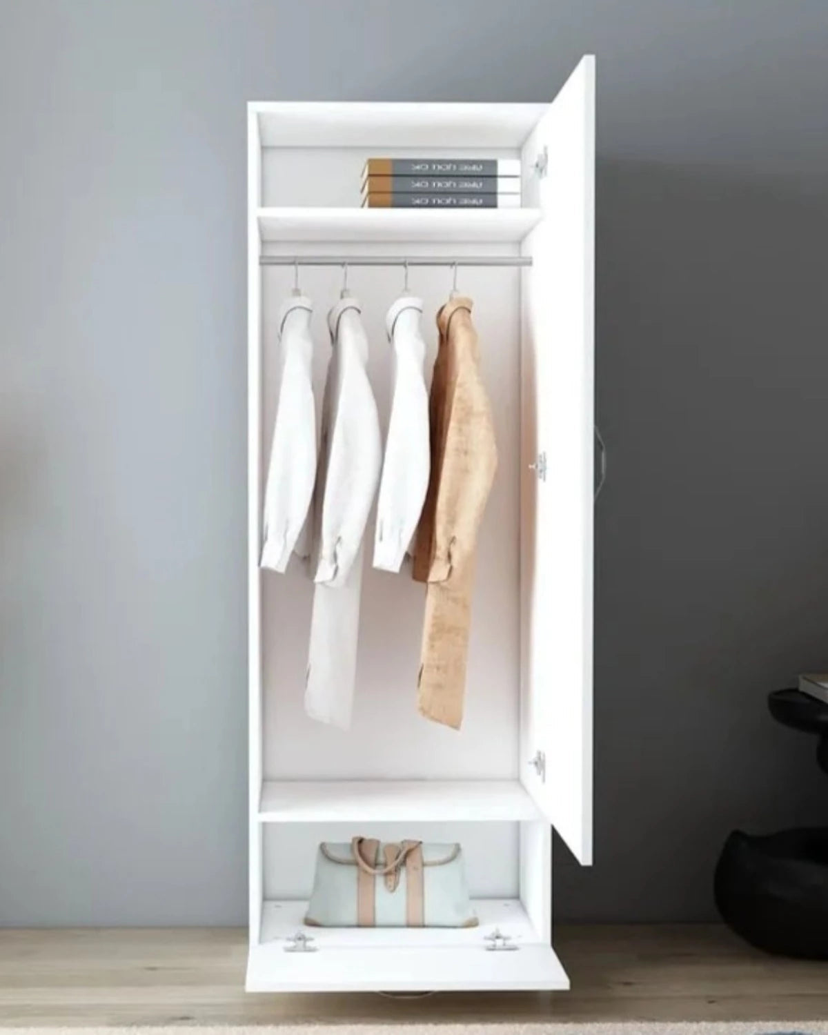 Loolpi Home MDF dolap 1 Kapaklı 1 Çekmeceli Zincir Dolap