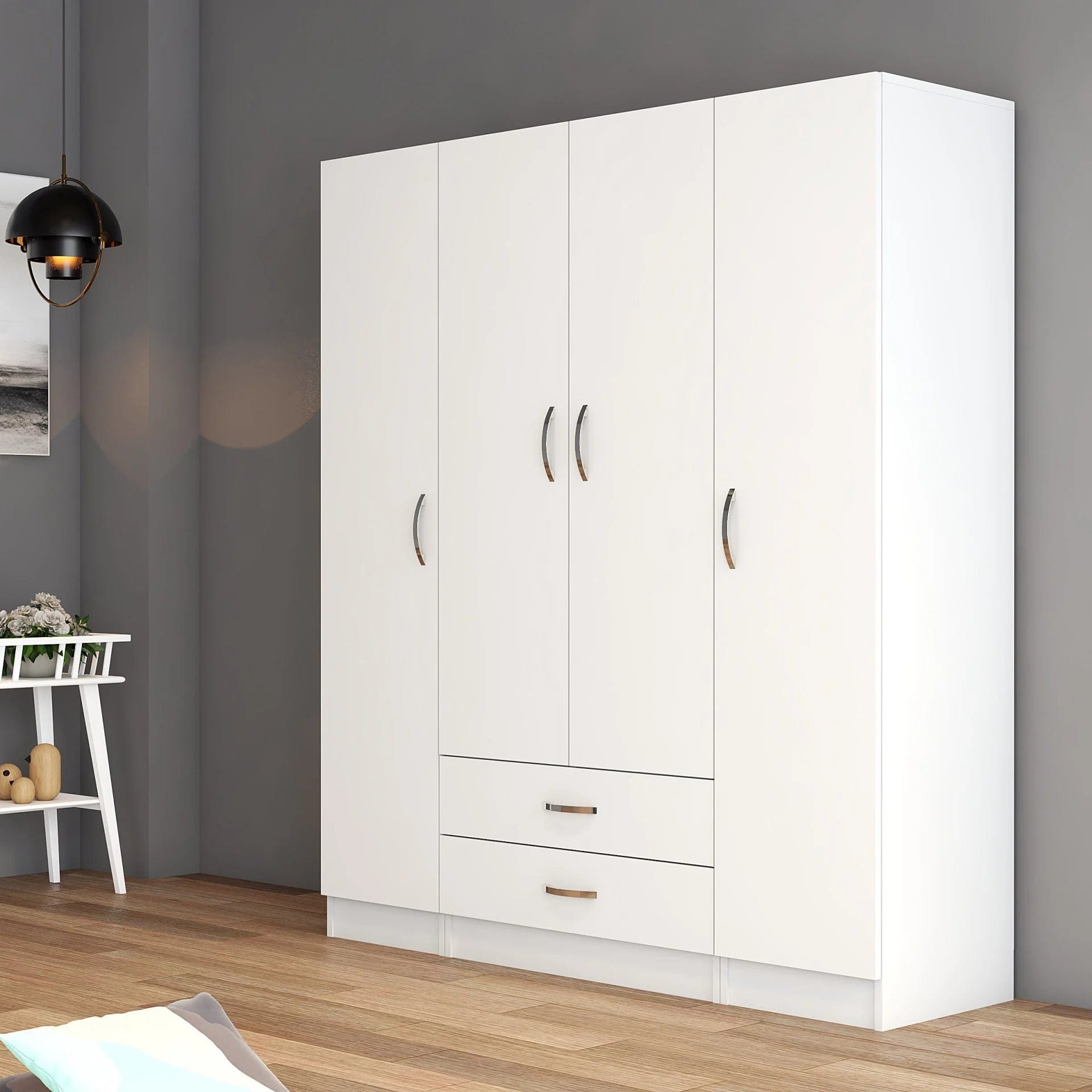 Loolpi Home Dolap 4 Kapaklı 2 Çekmeceli Zincir Dolap