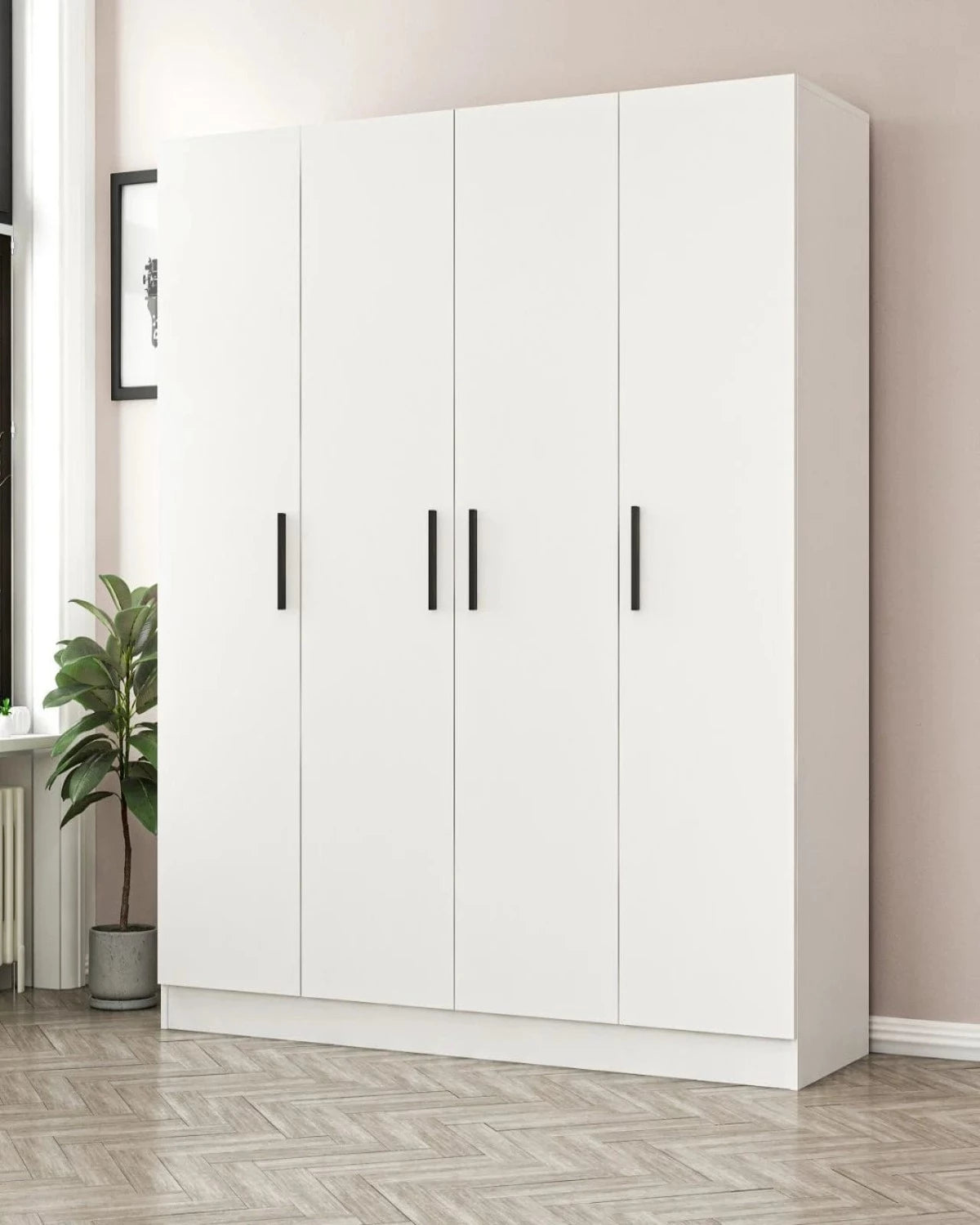 Loolpi Home MDF dolap 4 Kapaklı Zincir Dolap - Gardrop