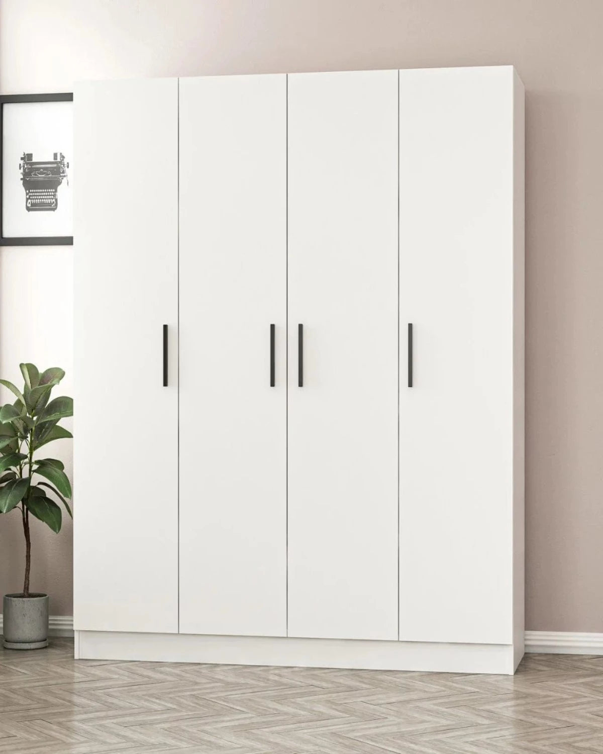 Loolpi Home MDF dolap 4 Kapaklı Zincir Dolap - Gardrop