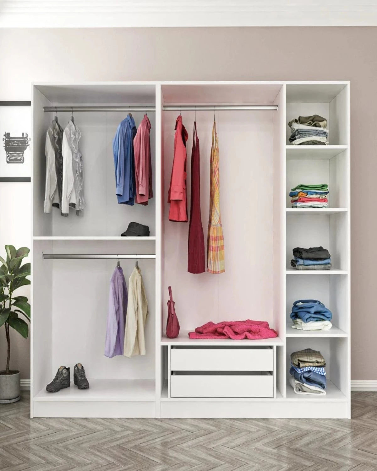 Loolpi Home MDF dolap 5 Kapaklı Zincir Dolap - Gardrop