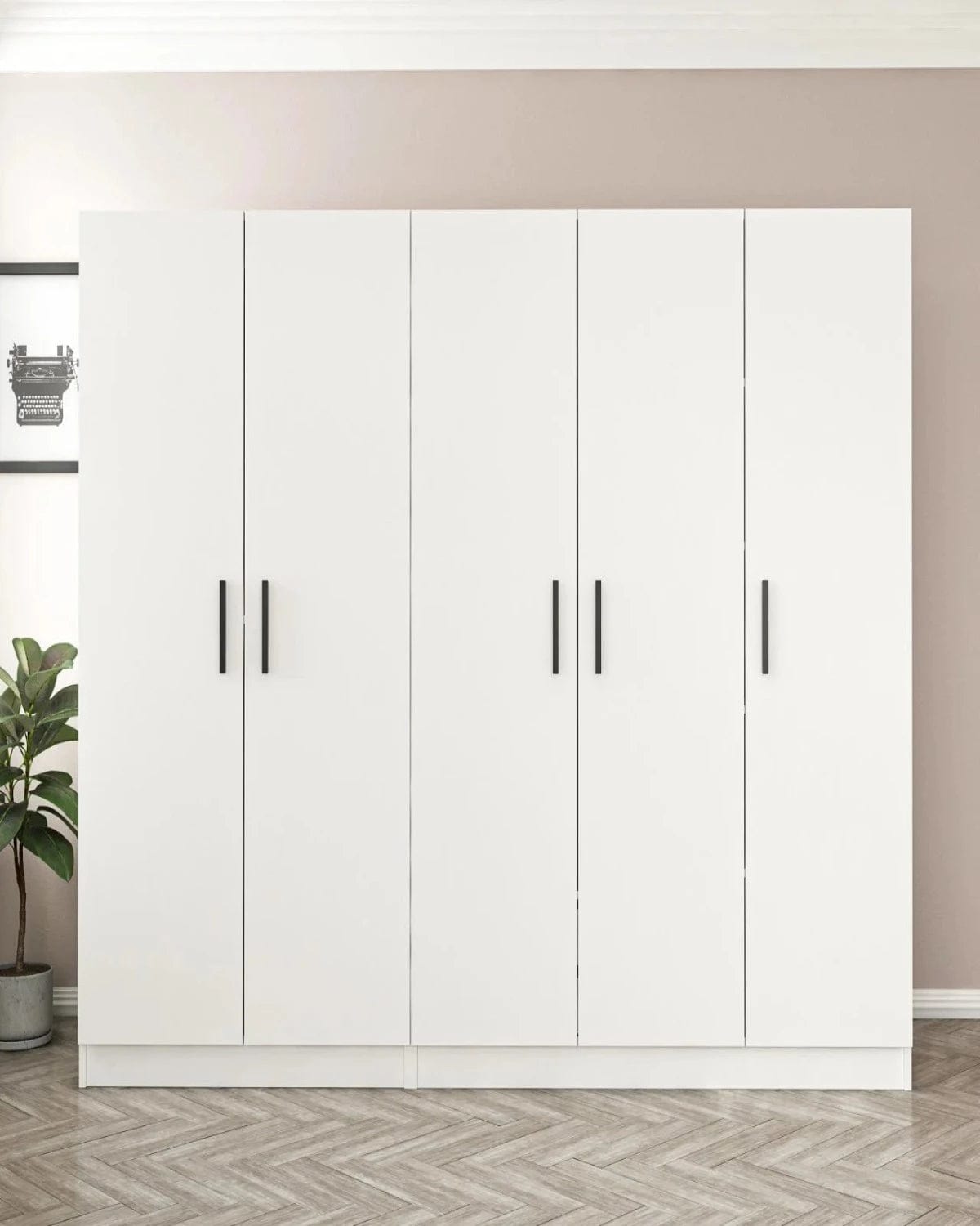 Loolpi Home MDF dolap 5 Kapaklı Zincir Dolap - Gardrop