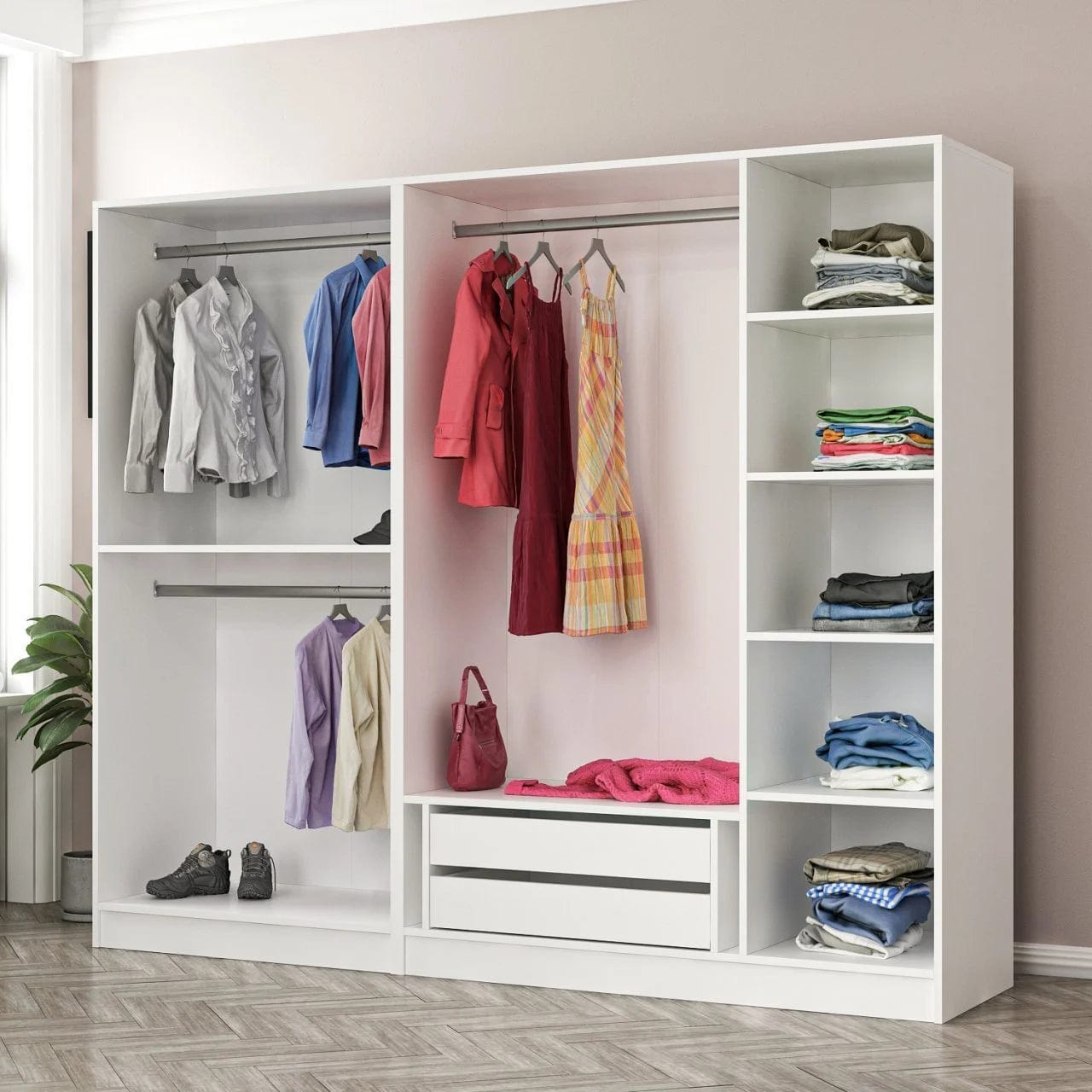 Loolpi Home MDF dolap 5 Kapaklı Zincir Dolap - Gardrop