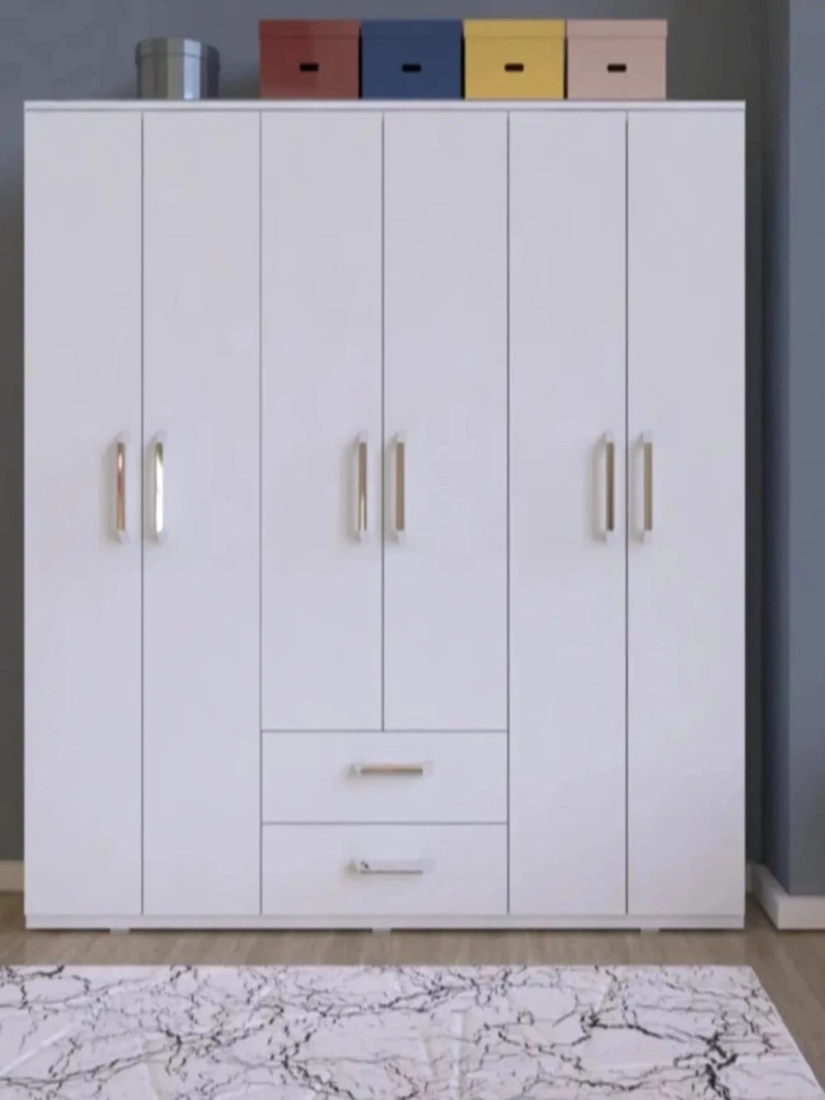 Loolpi Home Dolap 6 Kapaklı 2 Çekmeceli Zincir Dolap