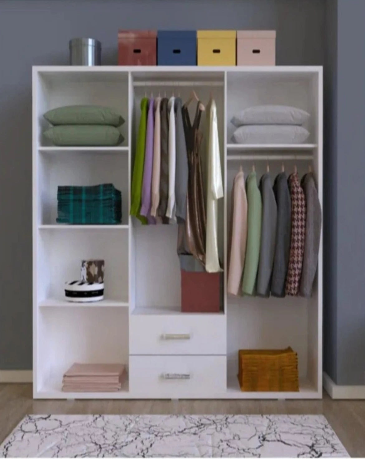 Loolpi Home Dolap 6 Kapaklı 2 Çekmeceli Zincir Dolap