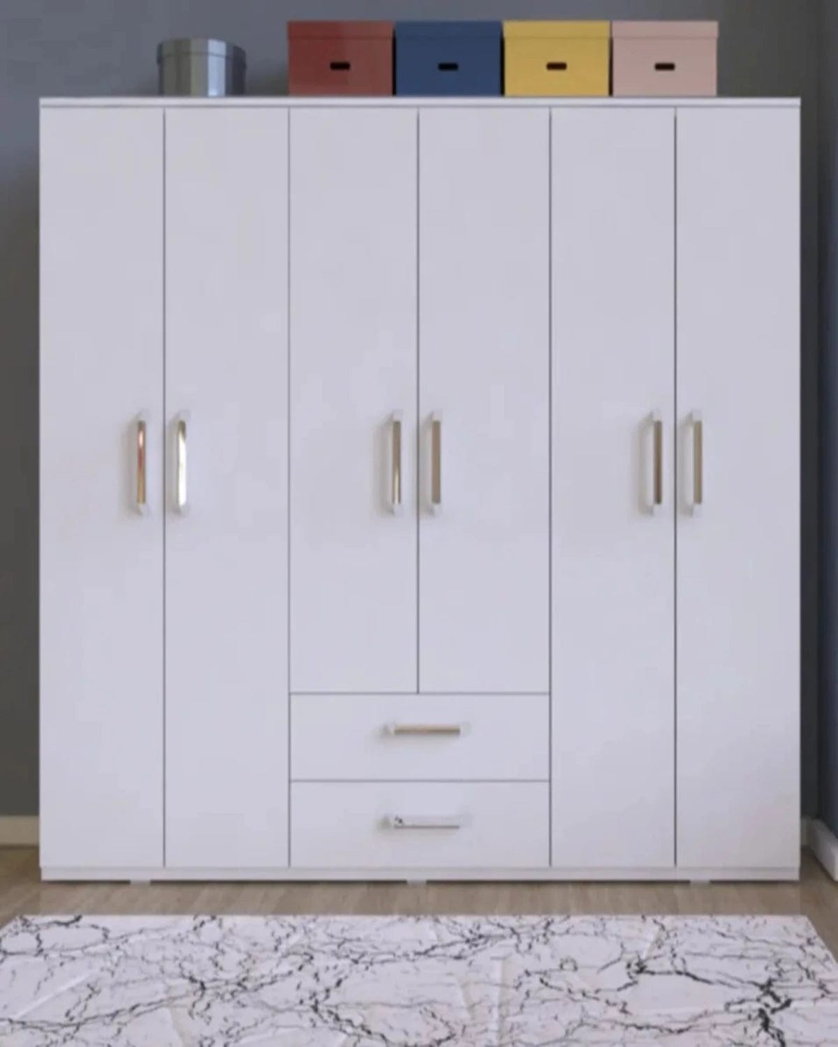 Loolpi Home Dolap 6 Kapaklı 2 Çekmeceli Zincir Dolap