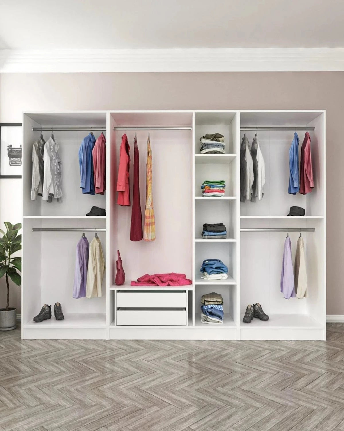 Loolpi Home MDF dolap 7 Kapaklı Zincir Dolap - Gardrop