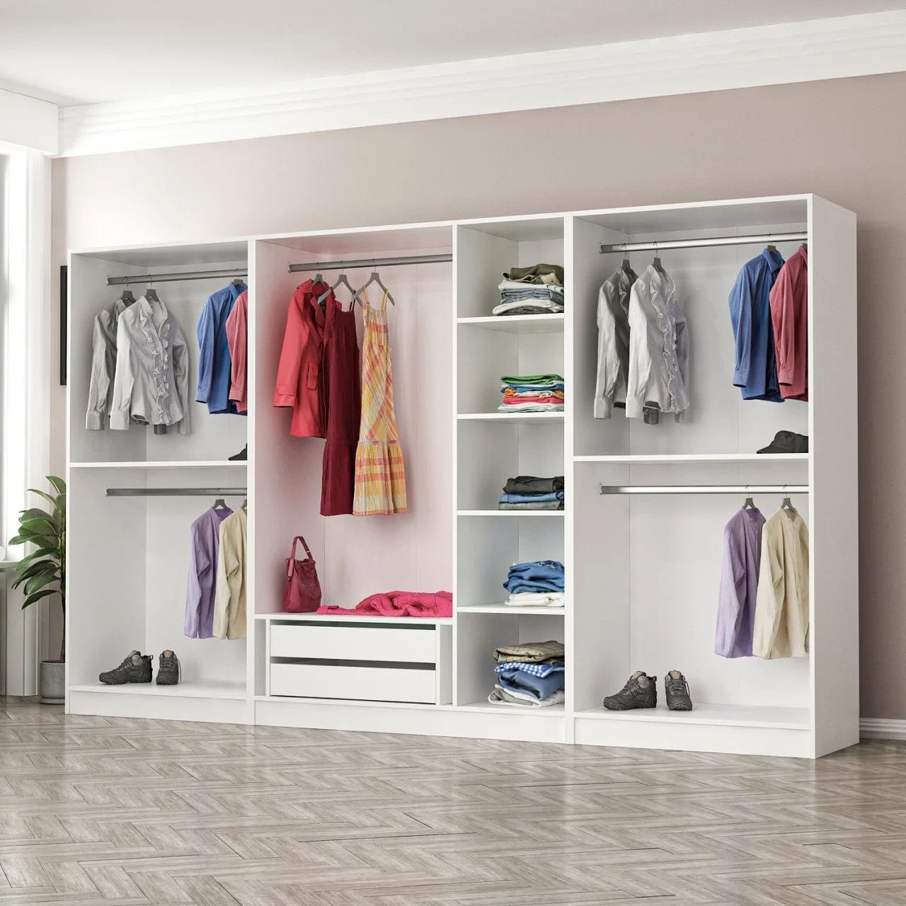 Loolpi Home MDF dolap 7 Kapaklı Zincir Dolap - Gardrop