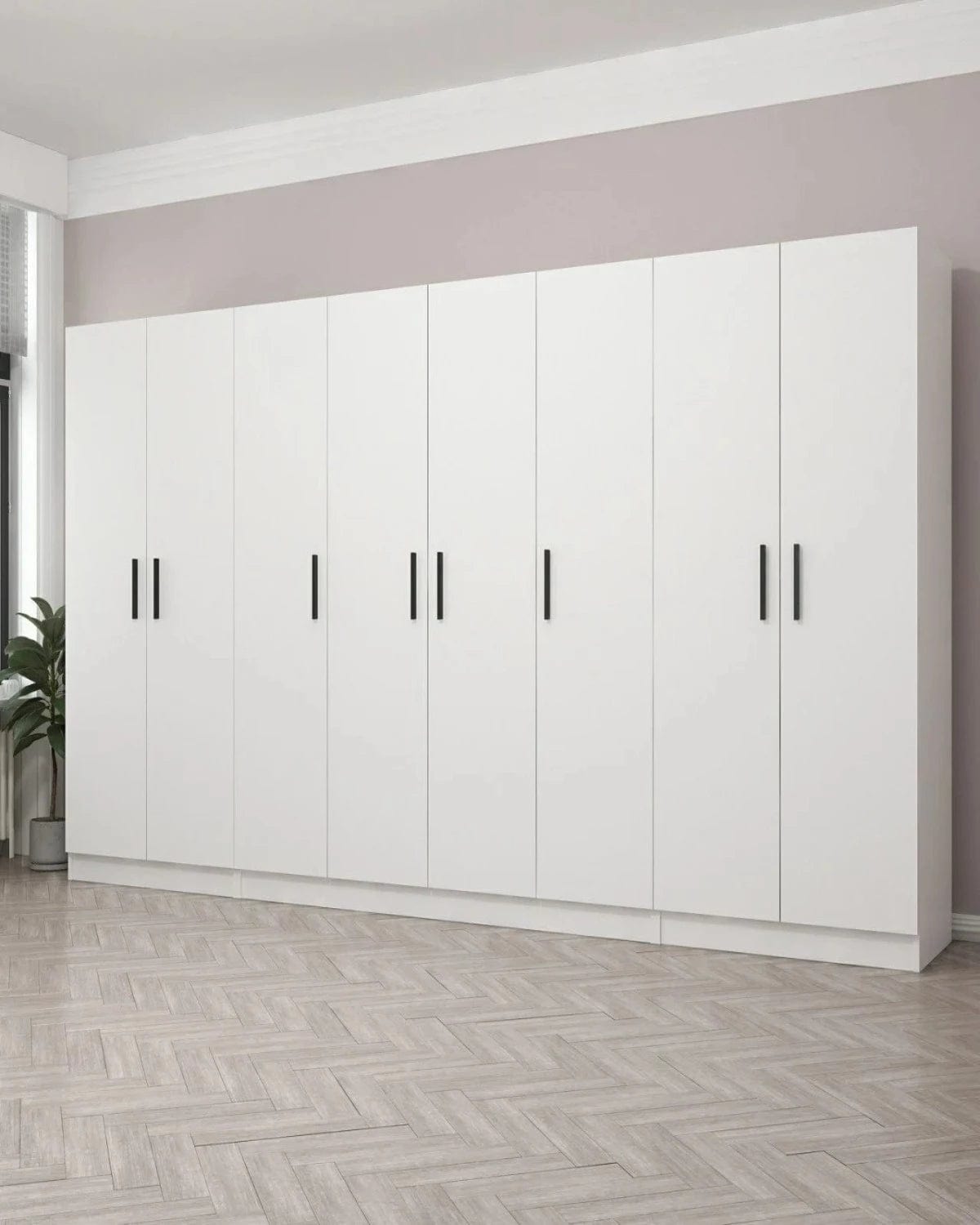 Loolpi Home MDF dolap 8 Kapaklı 2 Çekmeceli Zincir Dolap