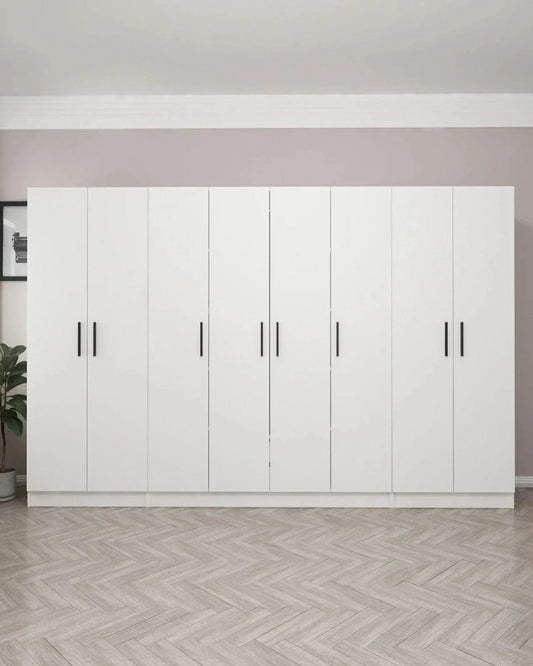 Loolpi Home MDF dolap 8 Kapaklı 2 Çekmeceli Zincir Dolap