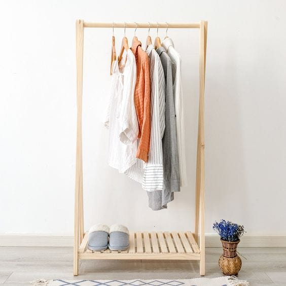 Loolpi Home Ahşap Askılık Tek Raflı