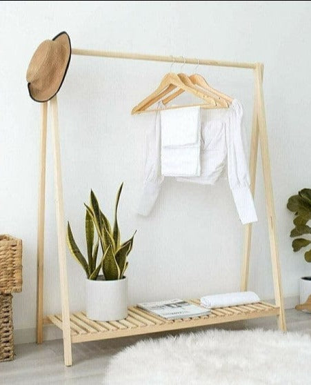 Loolpi Home Ahşap Askılık Tek Raflı