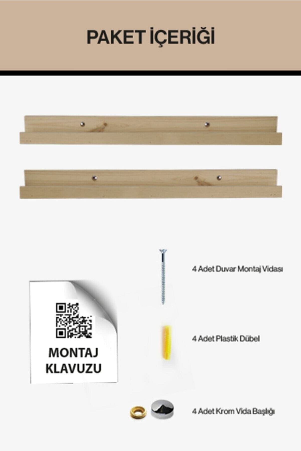 Loolpi Home Duvar Raf ve Çıkıntıları Doğal ahşap Çerçeve duvar rafı