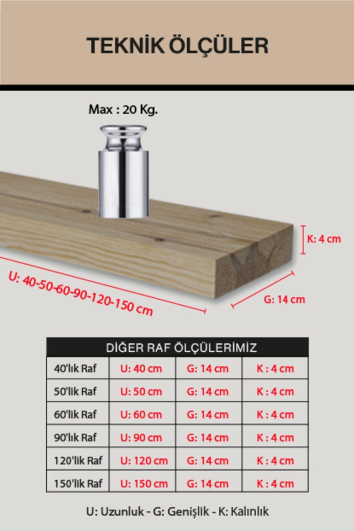 Loolpi Home Duvar Raf ve Çıkıntıları Doğal  Ahşap Kalın Duvar Rafı