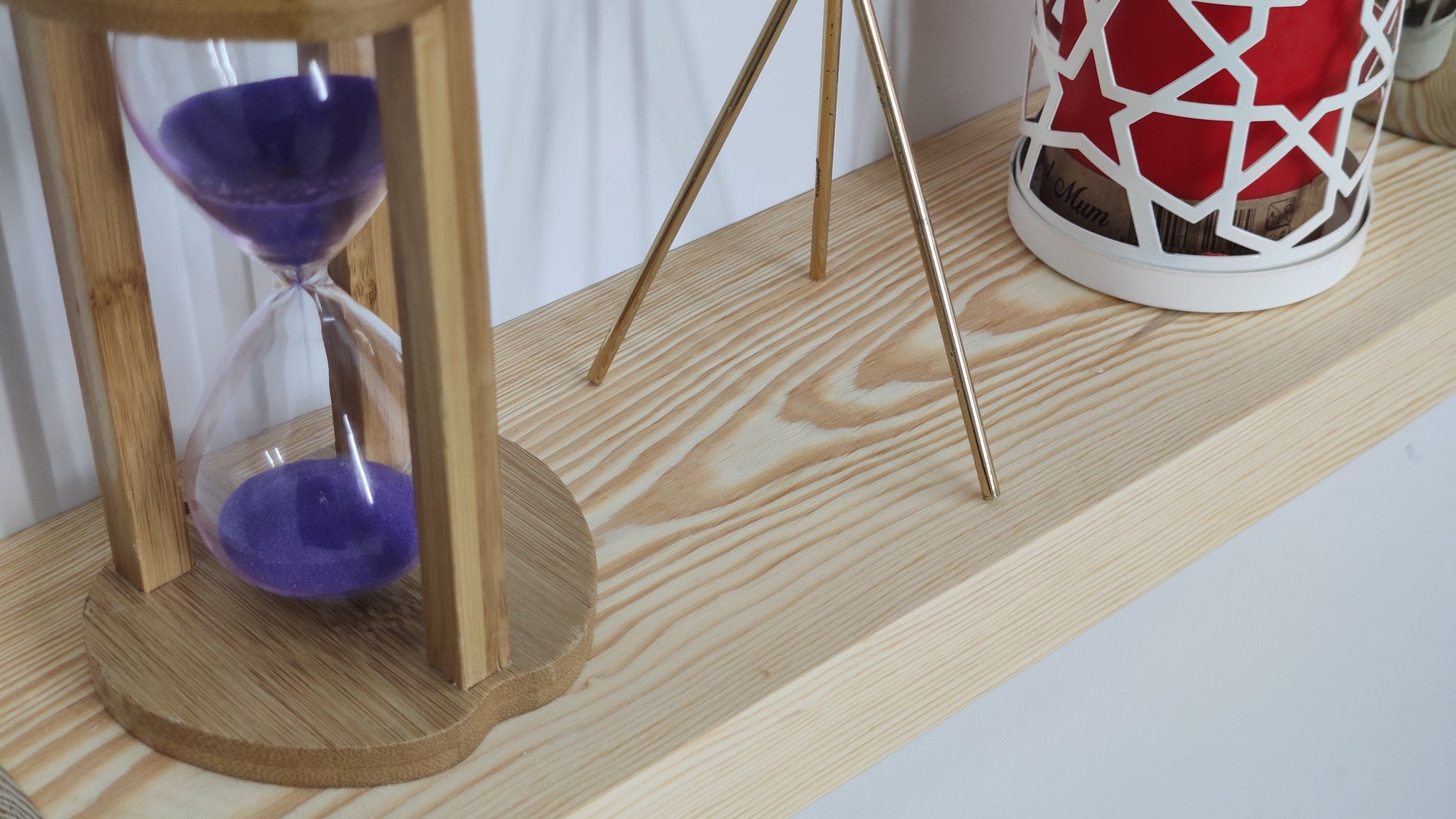 Loolpi Home Duvar Raf ve Çıkıntıları Doğal  Ahşap Kalın Duvar Rafı