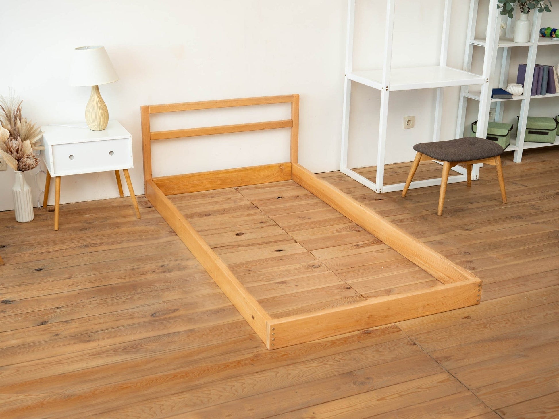 Loolpi Home Bebek Karyolaları ve Küçük Çocuk Yatakları Doğal Ahşap Montessori Çocuk Karyolası