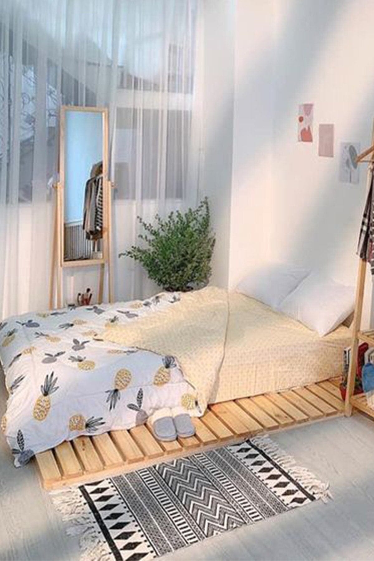 Loolpi Home Japon Yer Yatağı Japon Model Doğal Ahşap Karyola Yer Yatağı Tek Ve Çift Kişilik Tüm Ölçülerde