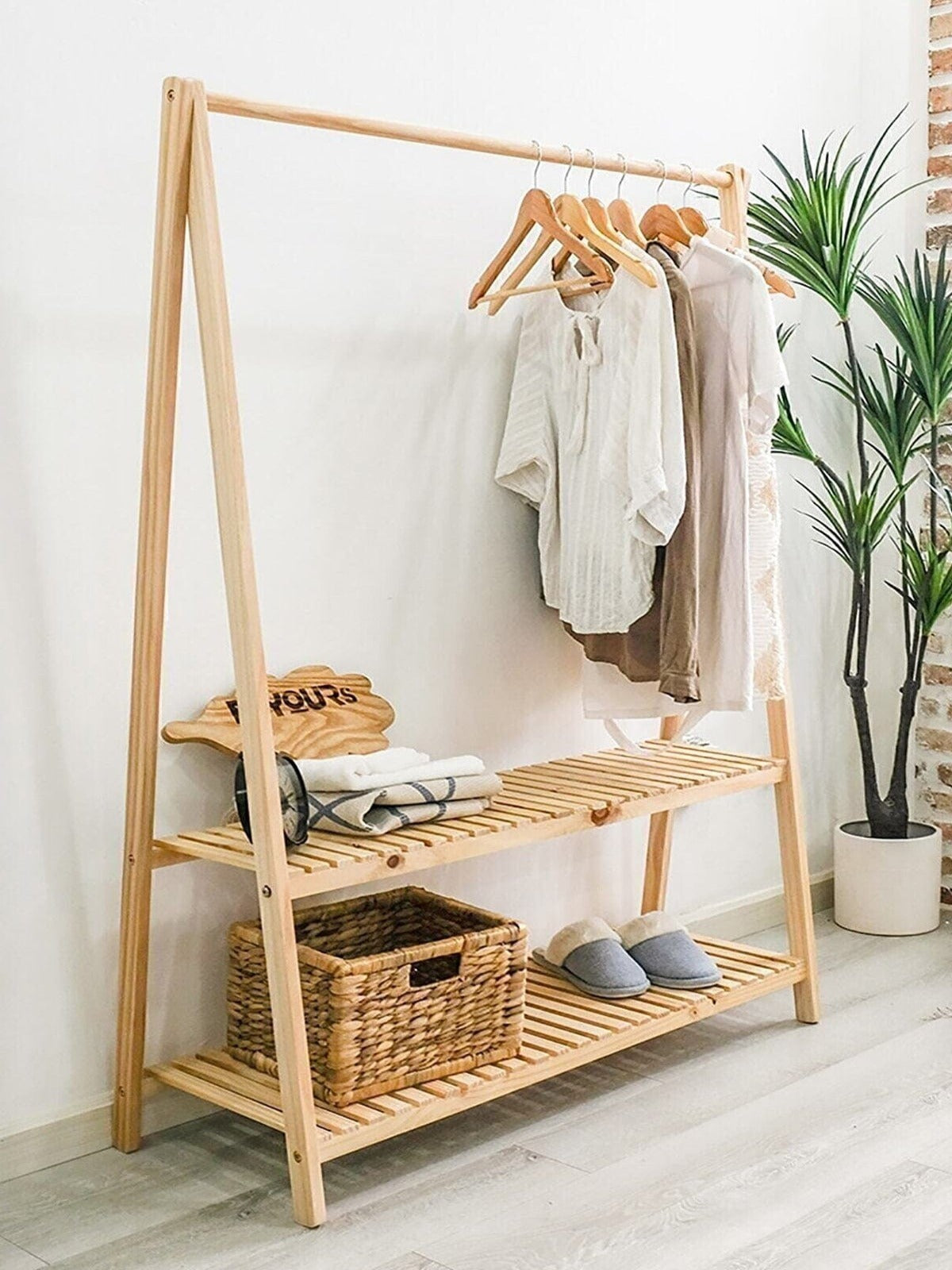 Loolpi Home Loolpi Home Ahşap Ayaklı Askı Elibse Askısı Çok Amaçlı Dolap Gardrop