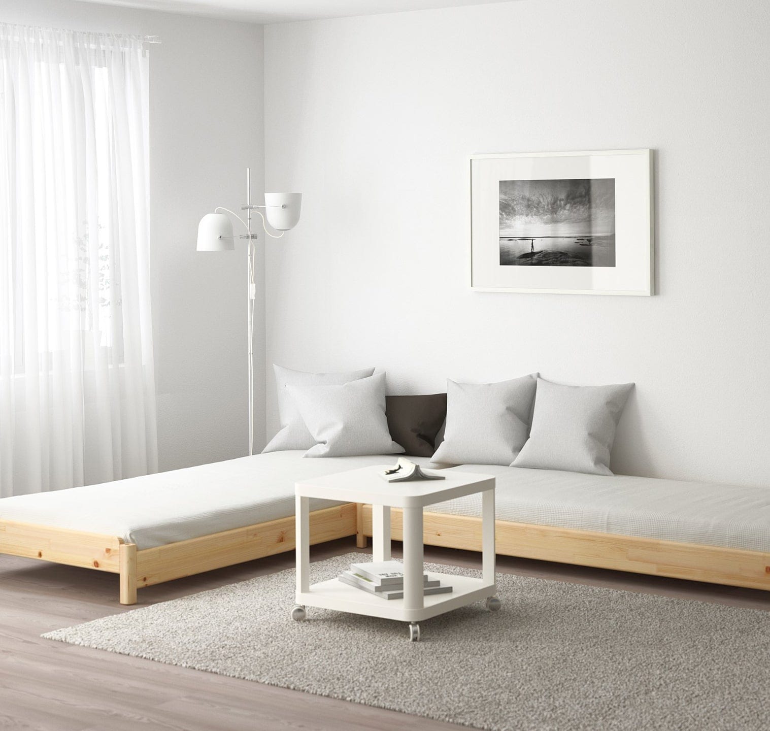 Loolpi Home Yavru Yatak Modüler Sistem Yavrulu Karyola Ve Sedir Koltuk Doğal Ahşap