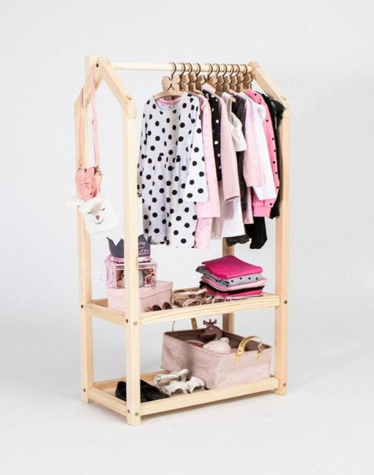 Loolpi Home montessori askılık Montessori Ahşap Elbise Askılığı
