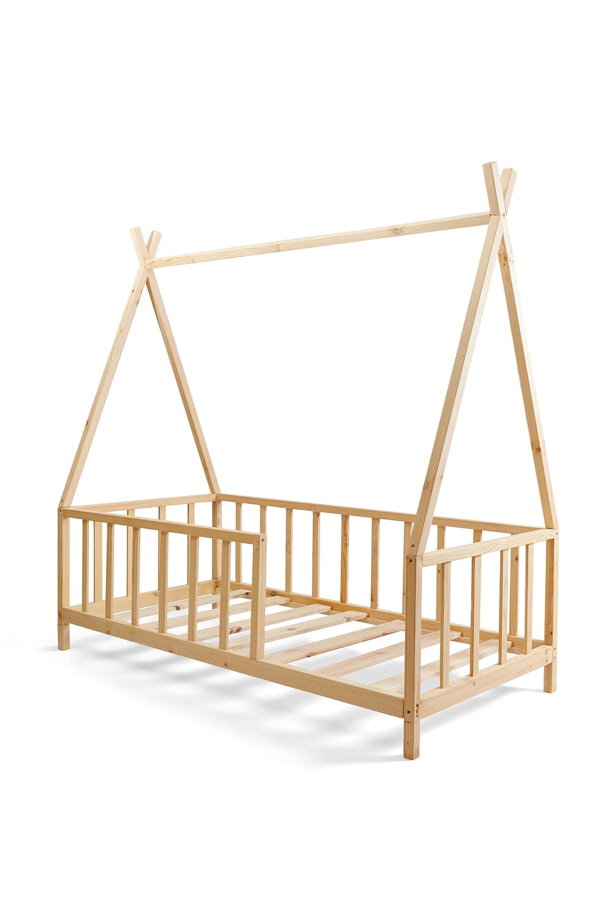 Loolpi Home Montessori Karyola Montessori Bebek ve Çocuk Karyolası Doğal Ahşap Yatak Unisex