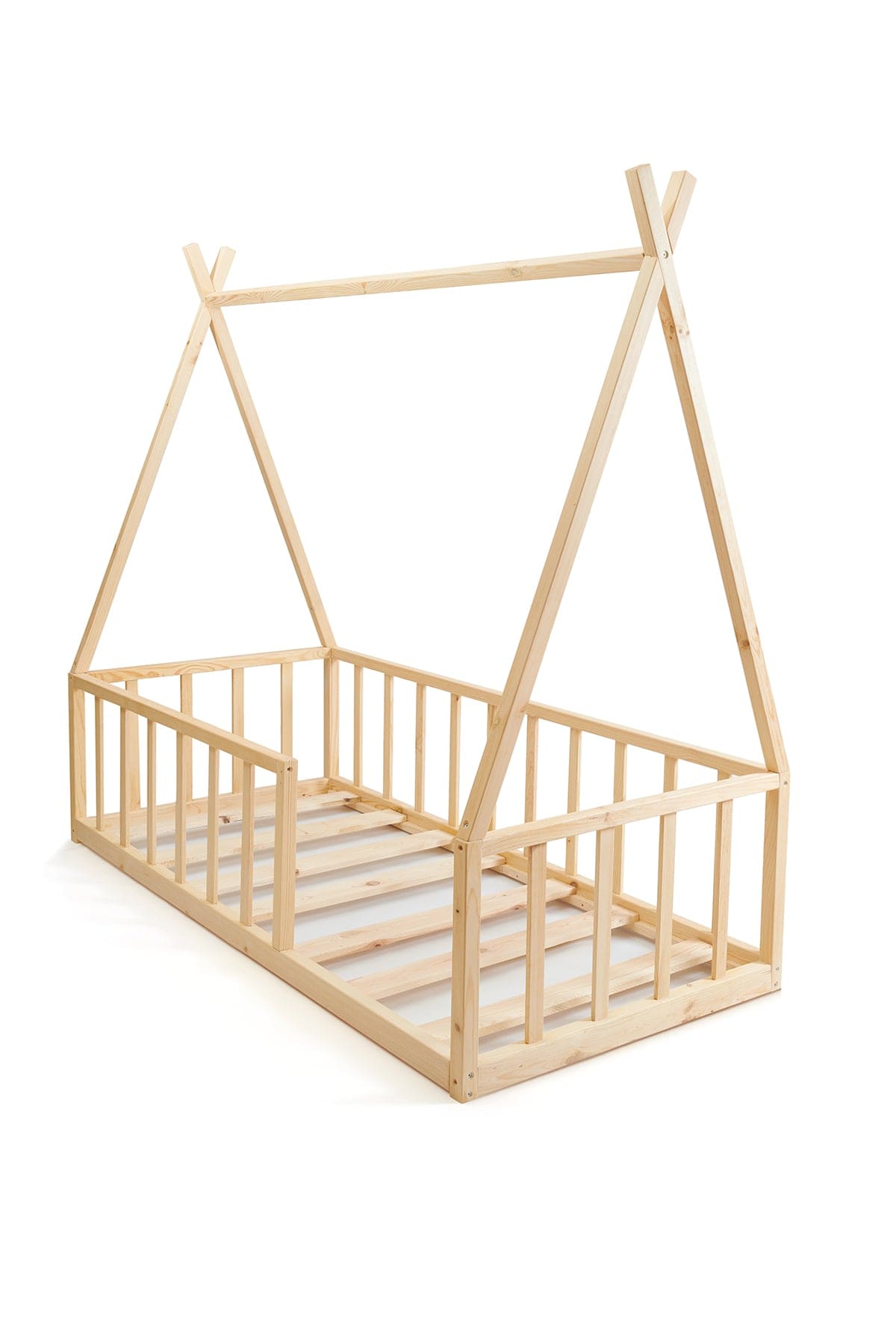 Loolpi Home Montessori Karyola Montessori Bebek ve Çocuk Karyolası Doğal Ahşap Yatak Unisex