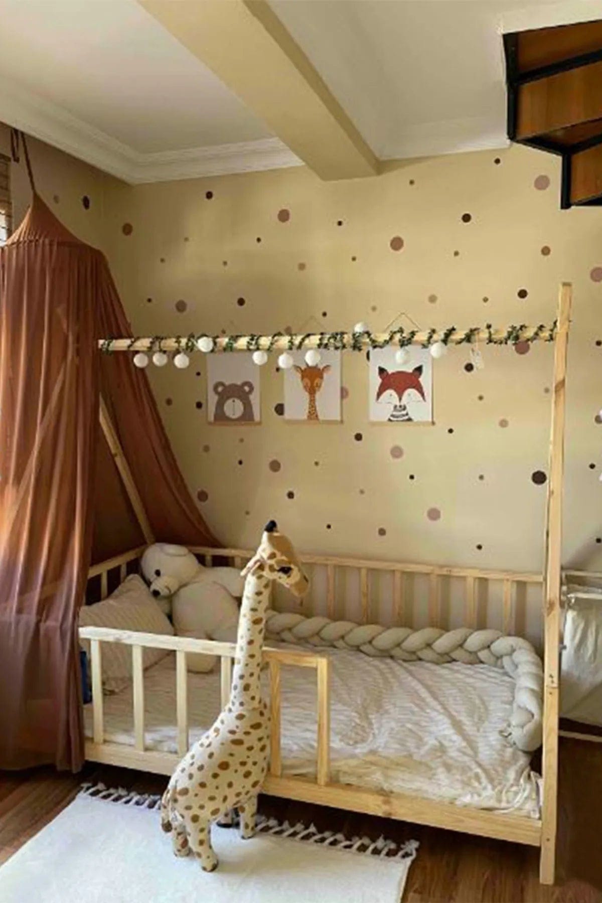 Loolpi Home Montessori Karyola Montessori Bebek ve Çocuk Karyolası Doğal Ahşap Yatak Unisex