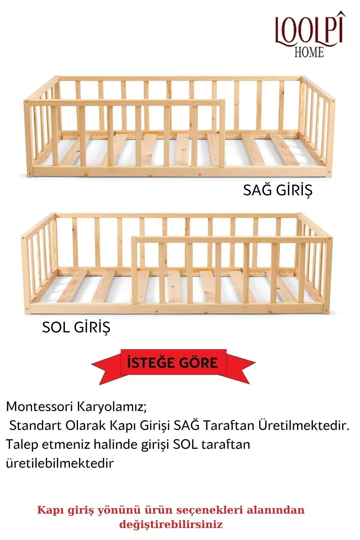 Loolpi Home Bebek Karyolaları ve Küçük Çocuk Yatakları Montessori Bebek ve Çocuk Karyolası Unisex