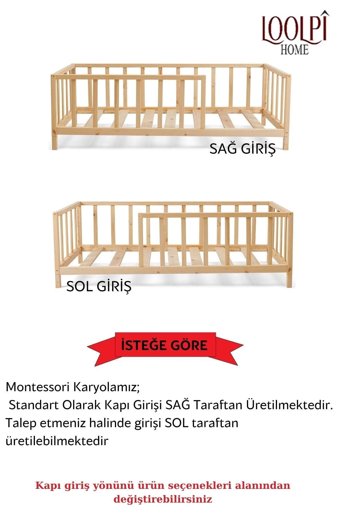 Loolpi Home Bebek Karyolaları ve Küçük Çocuk Yatakları Montessori Bebek ve Çocuk Karyolası Unisex