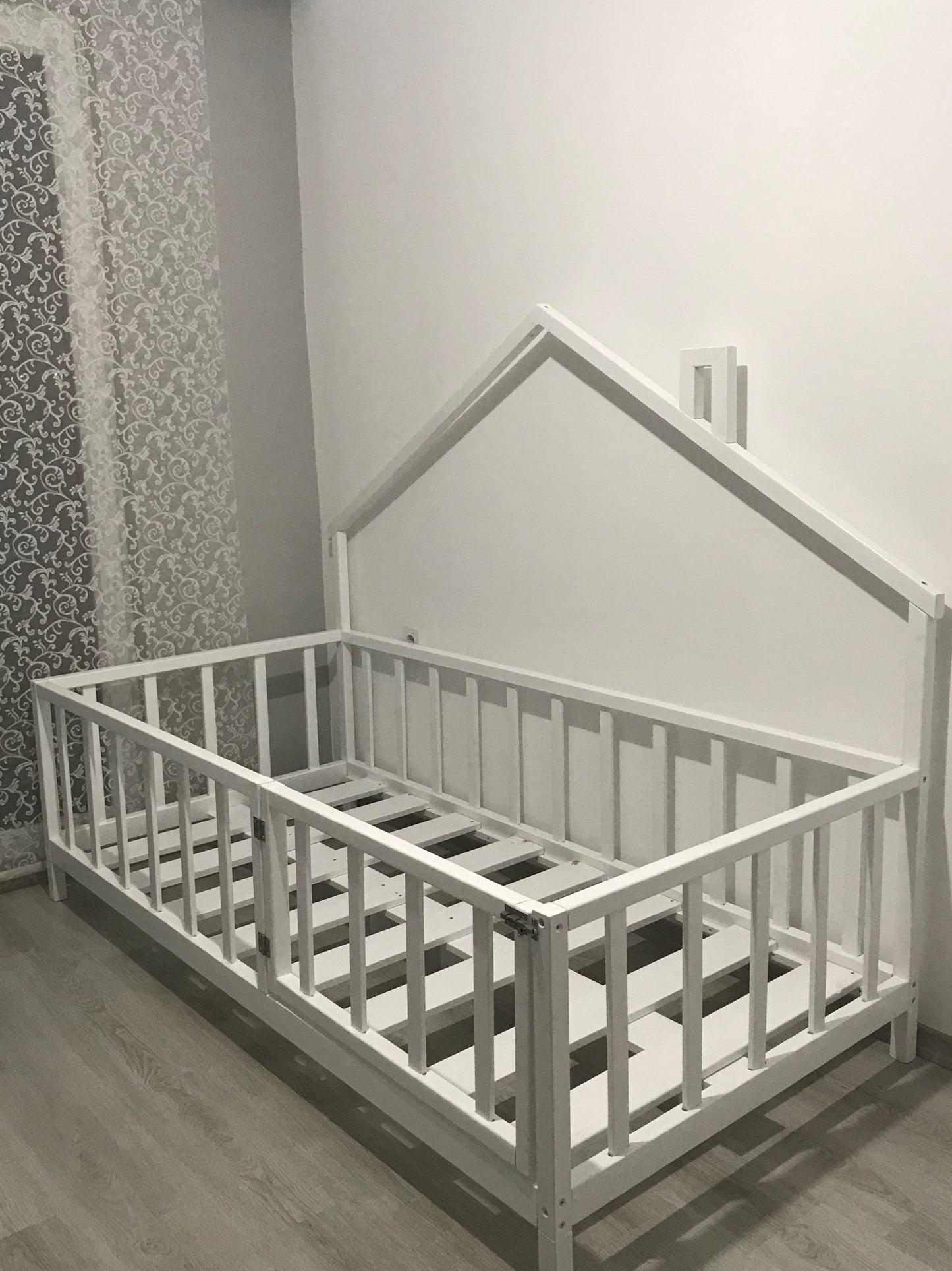 Loolpi Home Bebek Karyolaları ve Küçük Çocuk Yatakları Montessori Yan Çatılı Çocuk karyolası